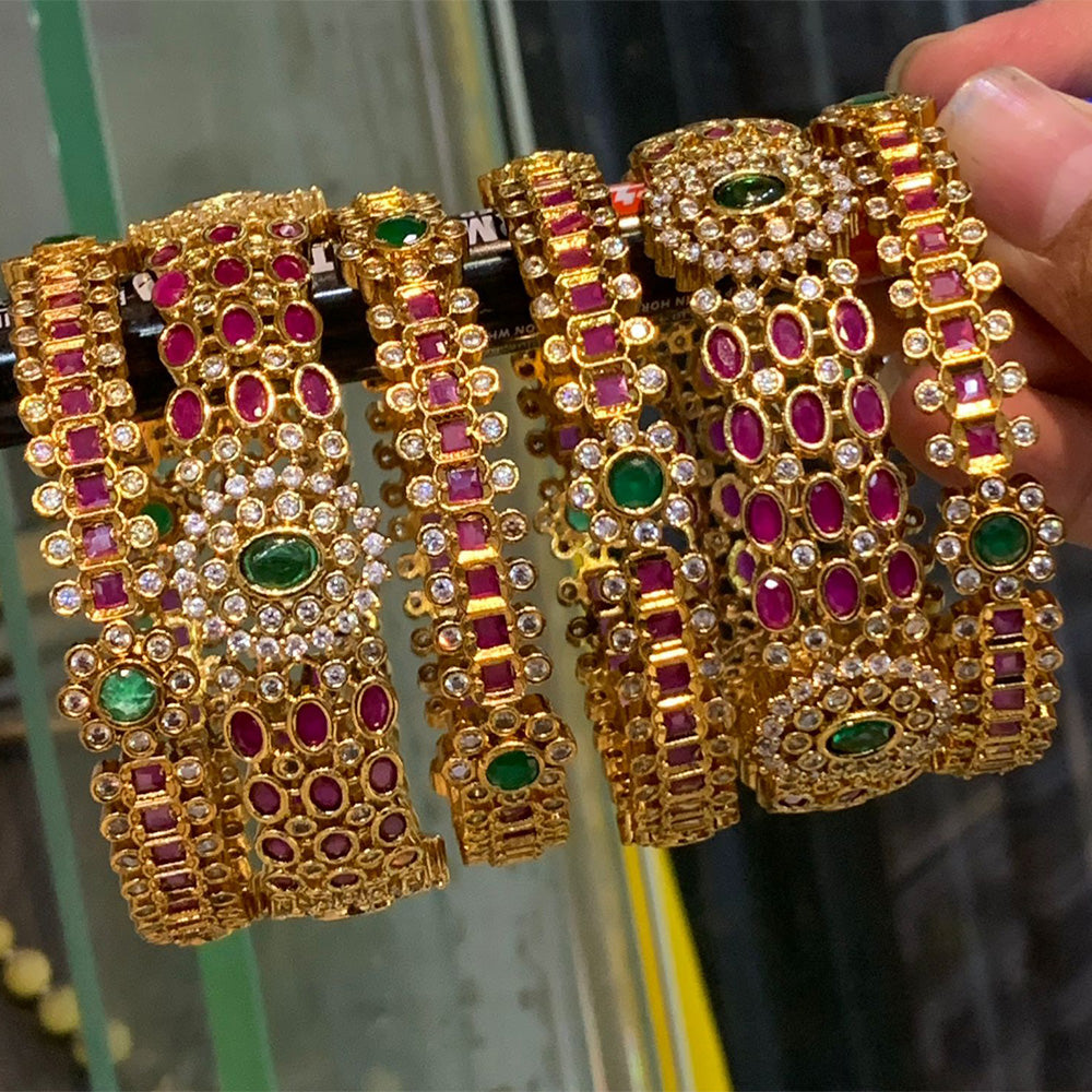 Ruby, Emerald, and AD Stone Bangles