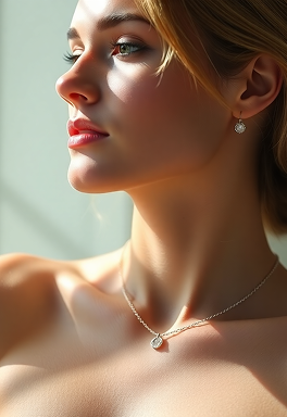 Model wearing necklace