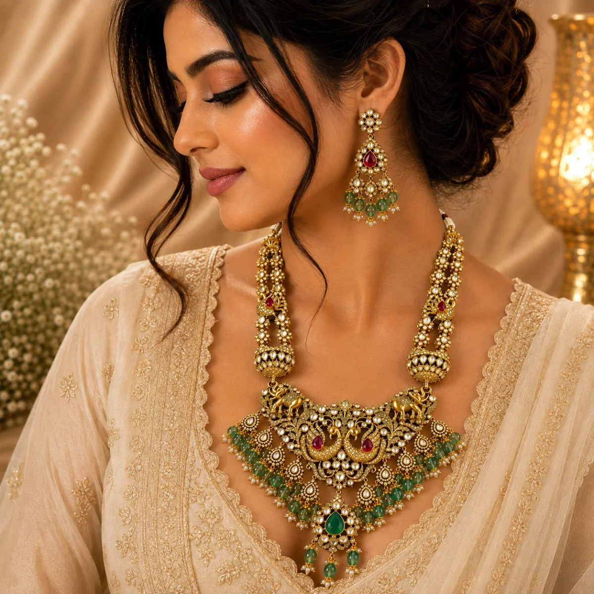 l Premium Quality Moissanite Statement Necklace Set