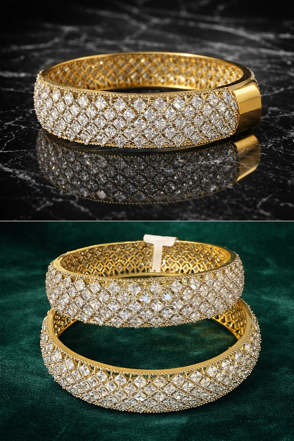 Diamond Replica Bangles – Premium Luxury Collection