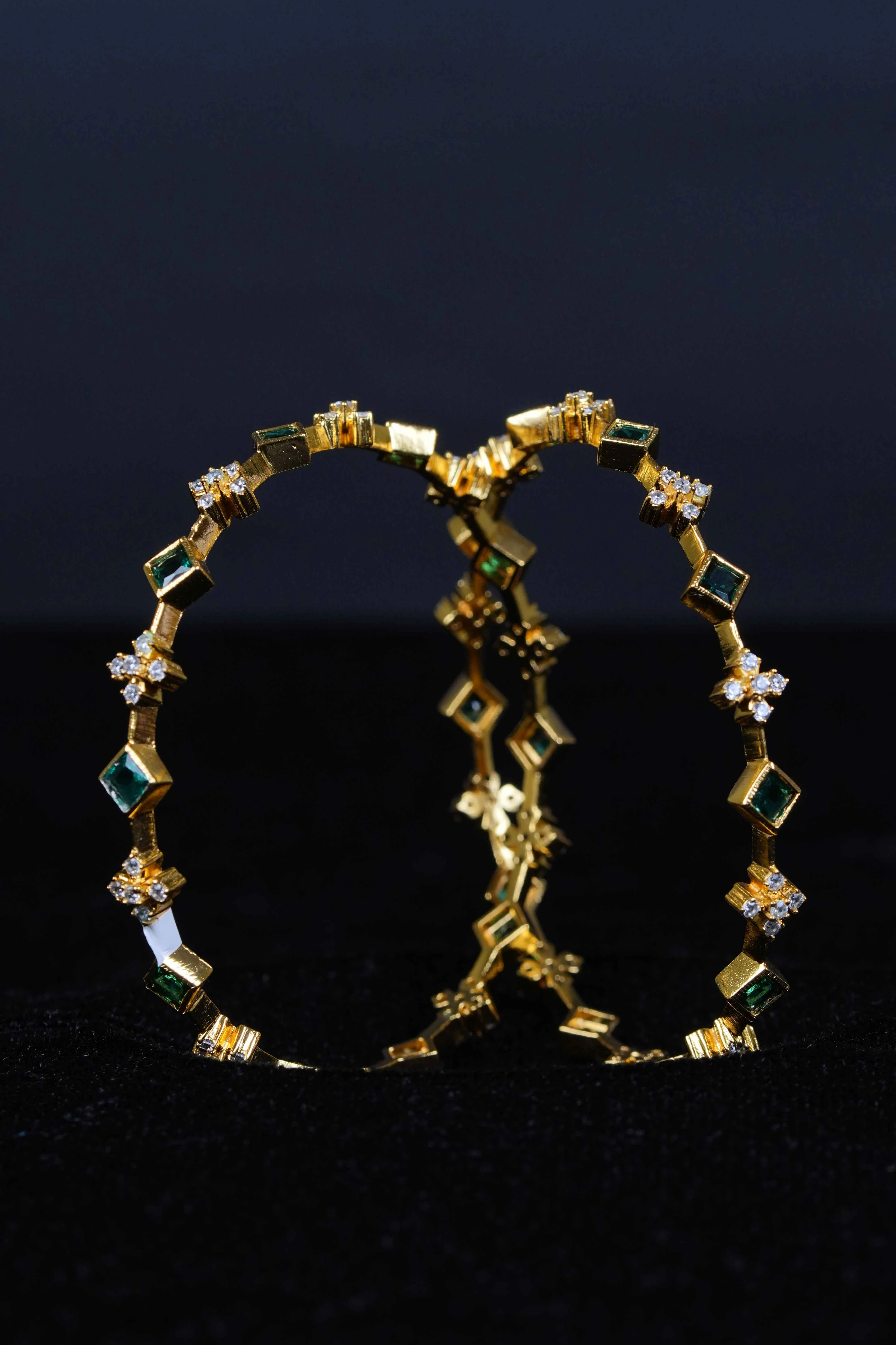 92.5 silver emrald bangles