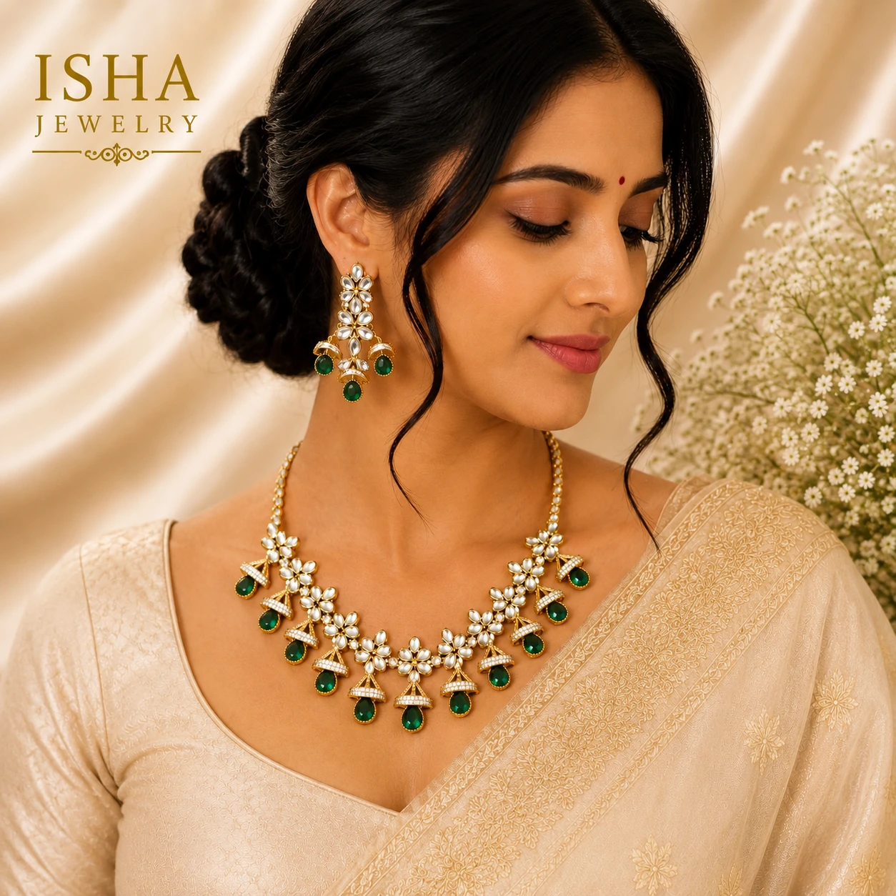 Premium Moissanite Statement Necklace Set