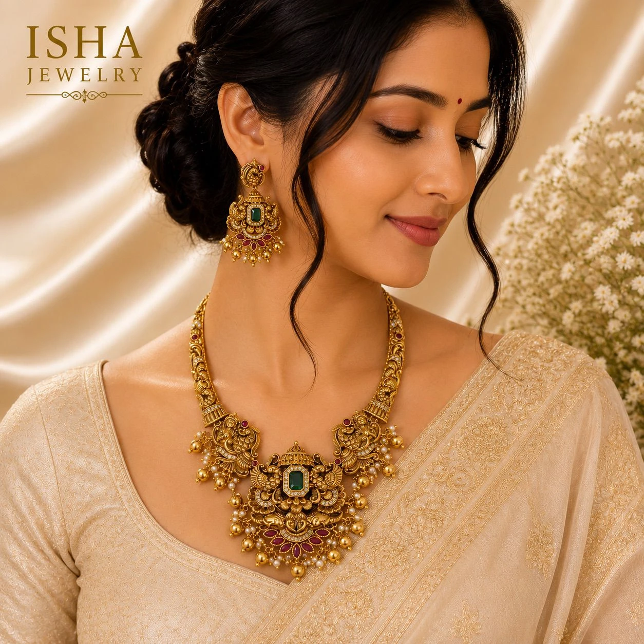 Premium quality nakshi kante style necklace