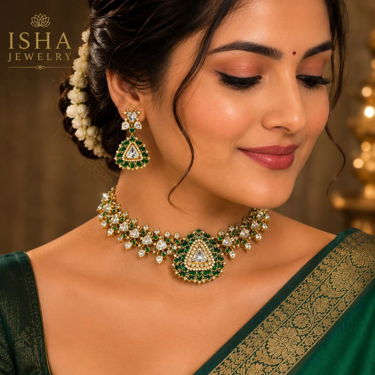 Premium quality polki necklace