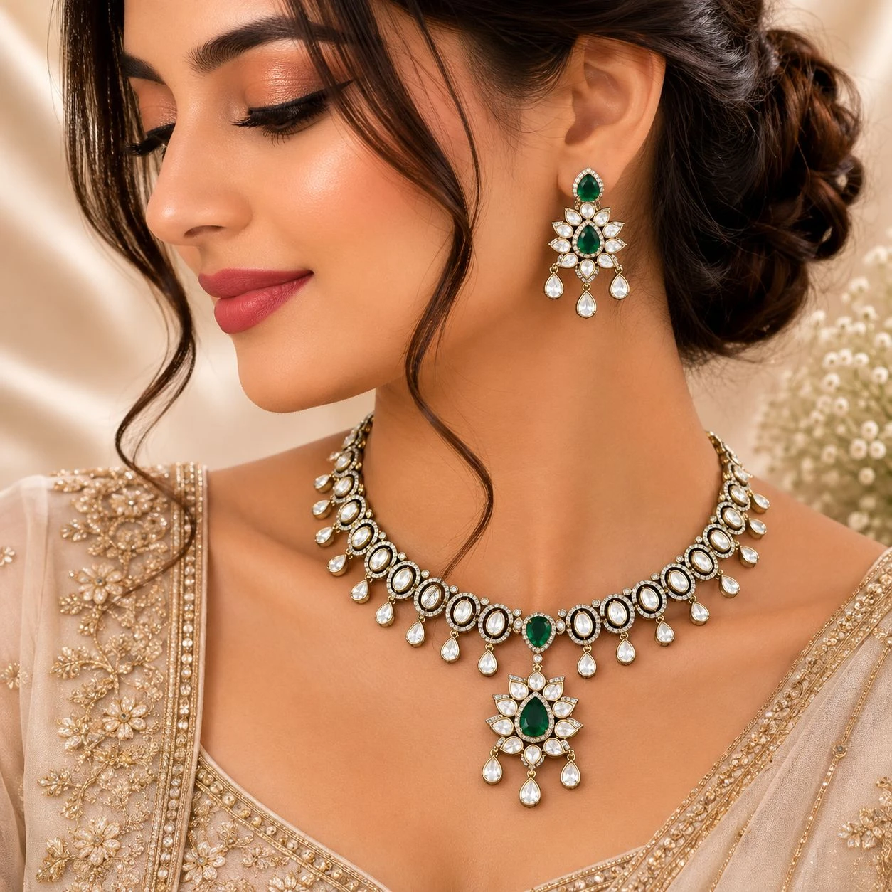 Premium Quality Moissanite Necklace Set