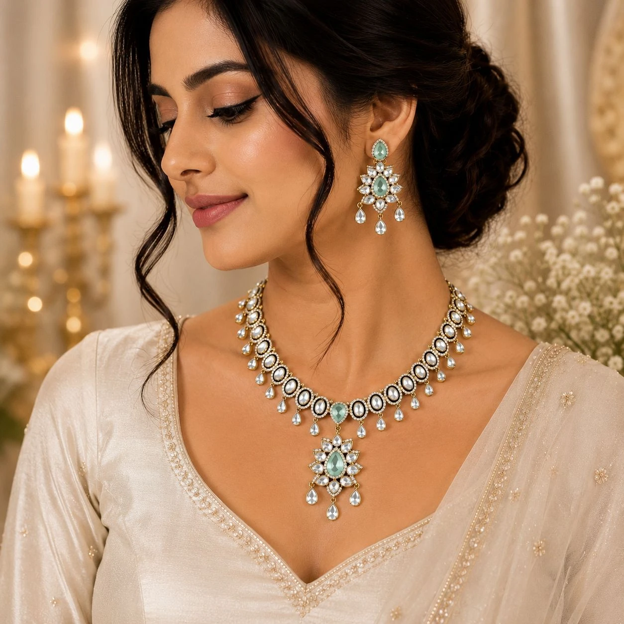 Premium Quality Moissanite Necklace Set