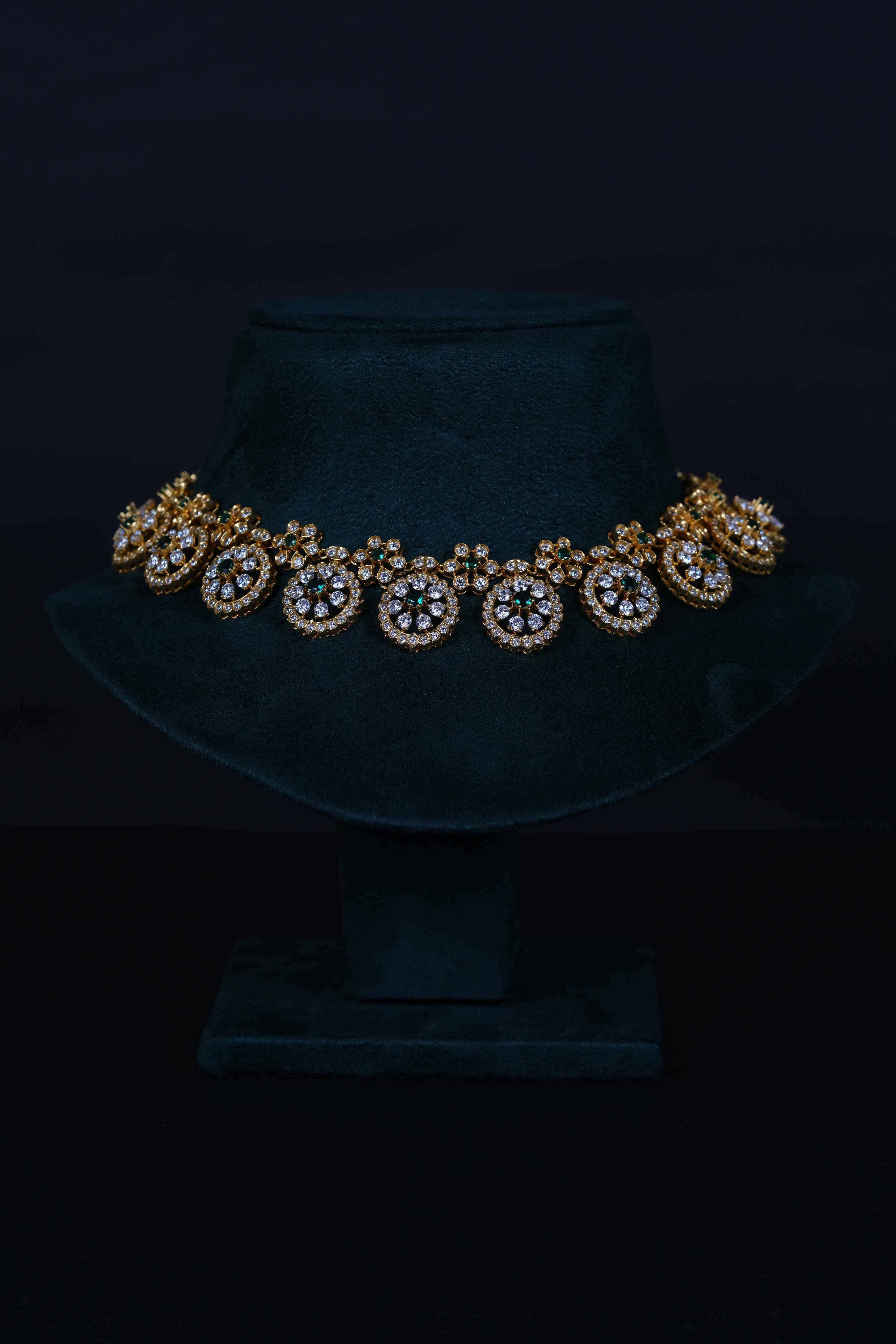 Royal Bottu American Diamond Necklace Set in 92.5 Sterling Silver