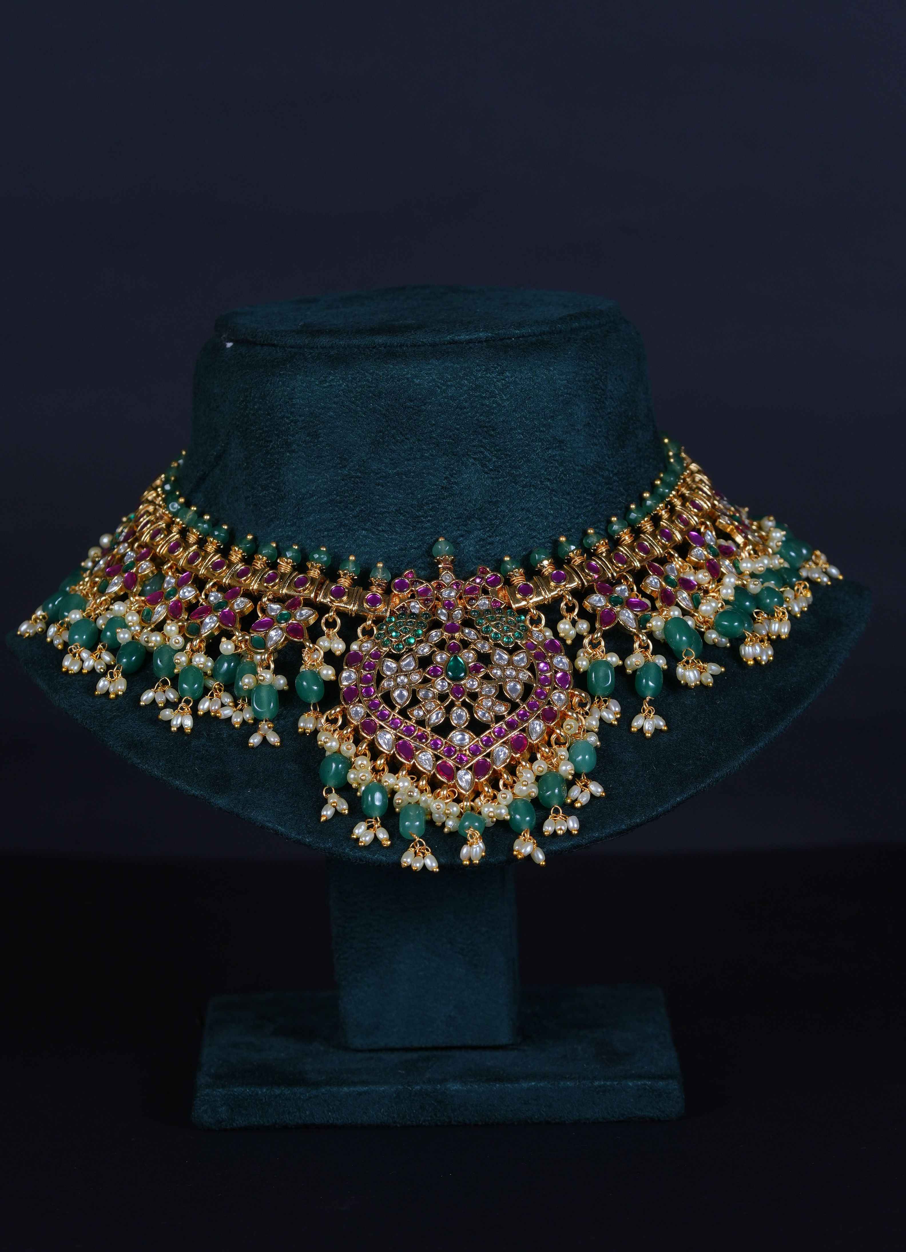 Traditional Gutta Pusalu Kundan Set with Earrings