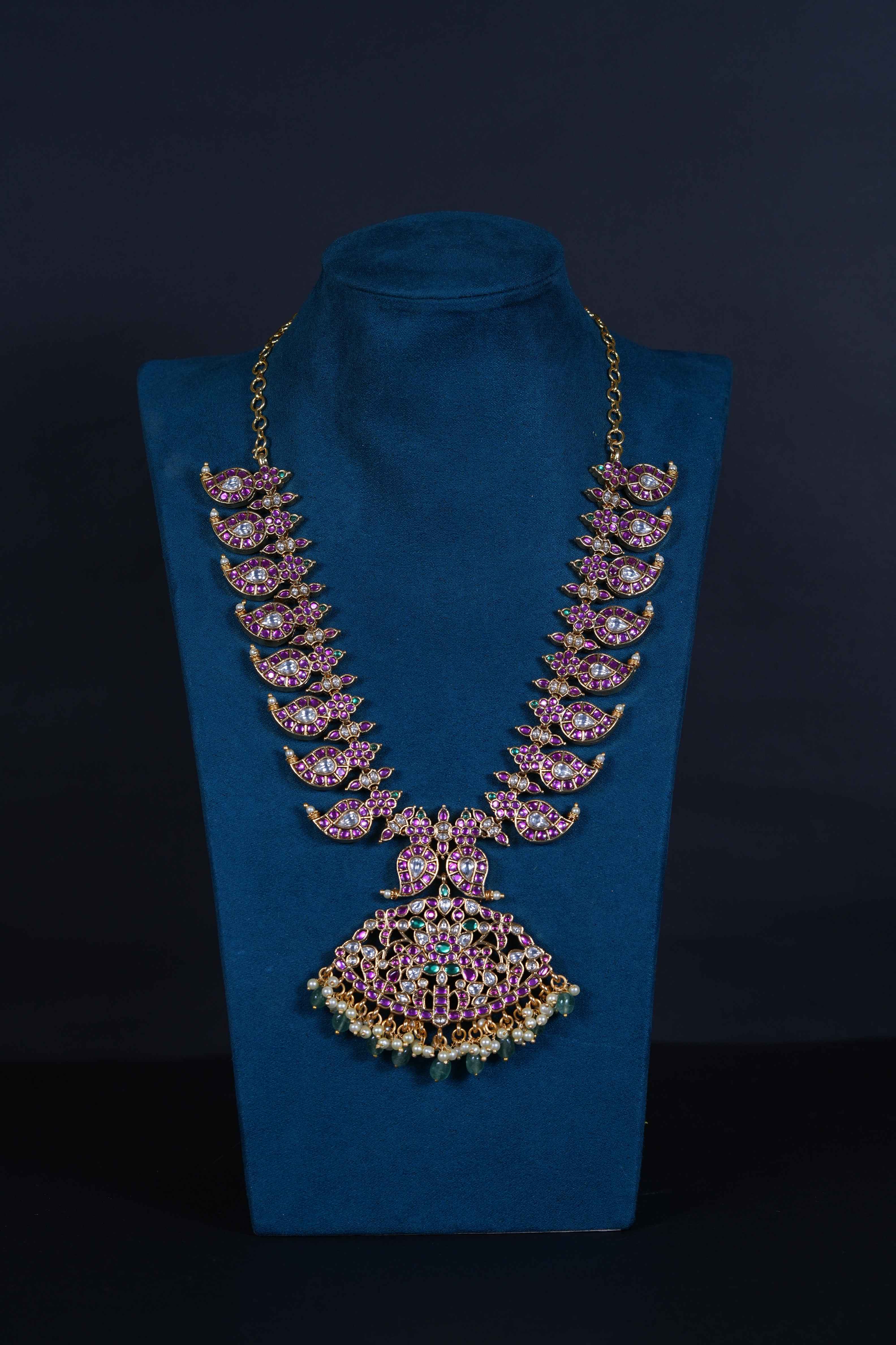 Jadau Kundan Mango 2-in-1 Necklace with Convertible Earrings