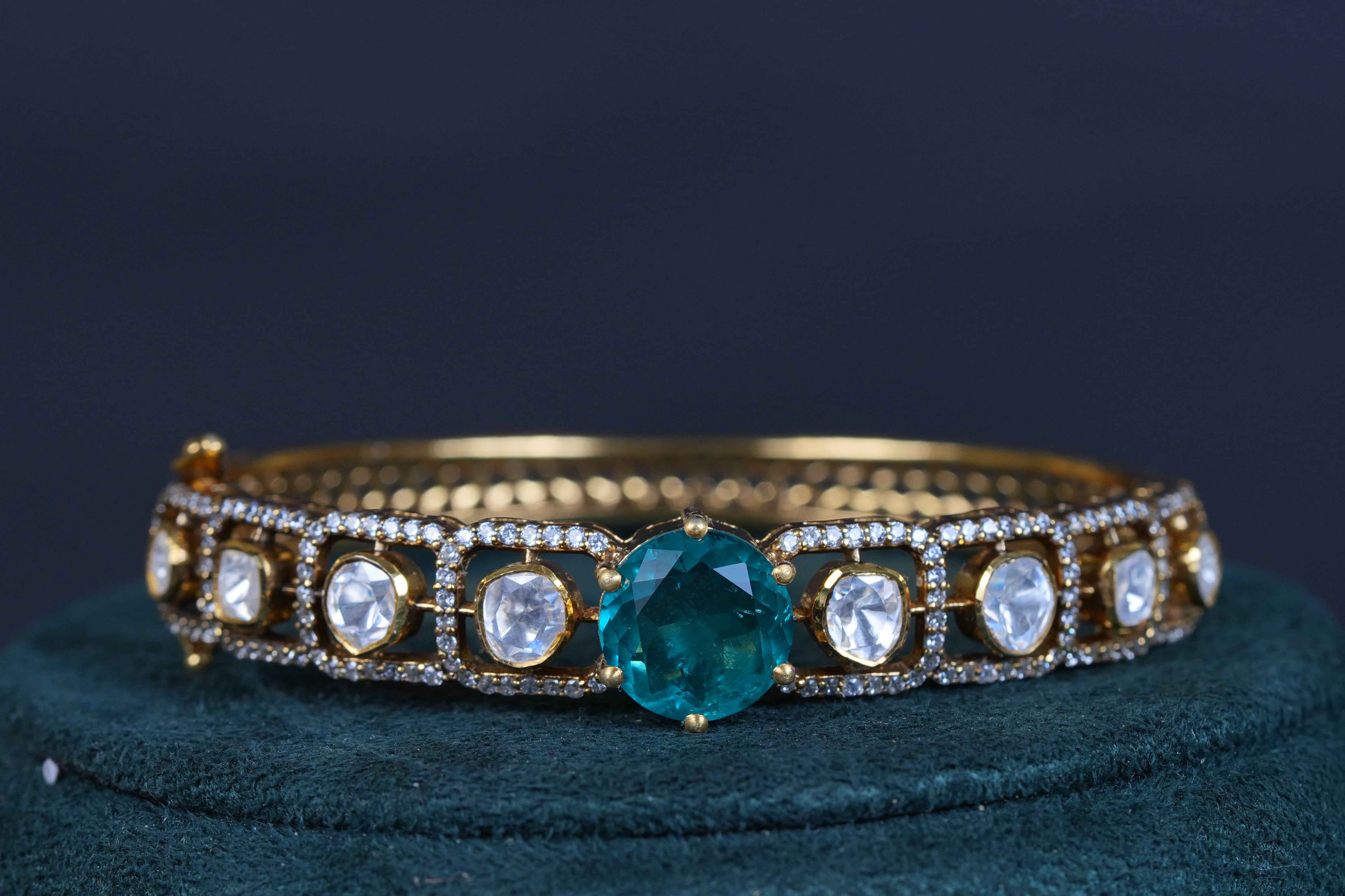 Royal Peacock American Diamond Long Haram in 92.5 Sterling Silver